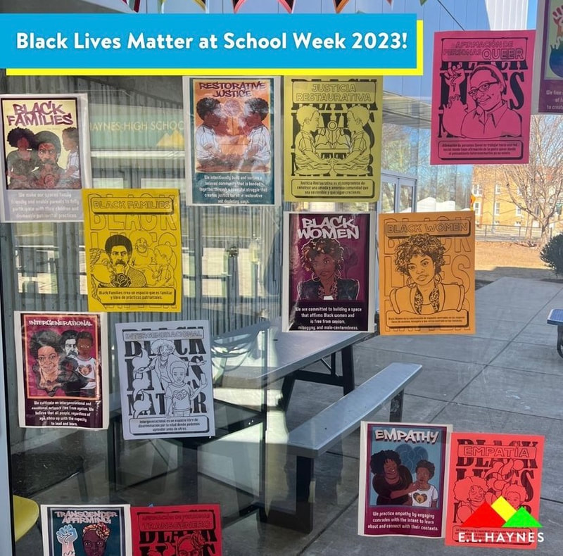 Happy Monday! Today marks the start of Black Lives Matter at School week, during which schools connect to “a week of action, a year of purpose, a lifetime of practice” in many different ways. At E.L. Haynes, we showcase the 13 guiding principles of the Black Lives Matter movement year-round. To learn more about #BLMAtSchool2023, resources, and this year’s week of action, visit http://bit.ly/3s2gjiN (Instagram @elhaynespcs) 2023
